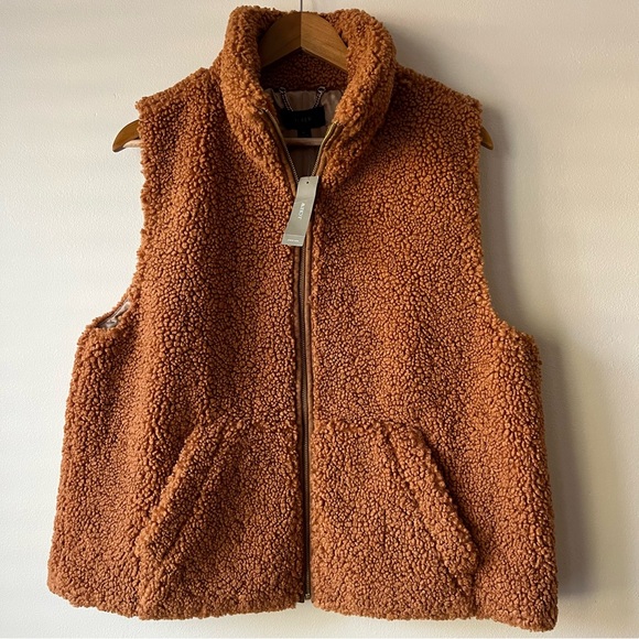 NWT J. Crew Teddy Sherpa Vest - Picture 1 of 10